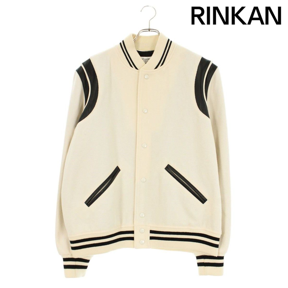 サンローランパリ サイズ:48  テディ 354718 Y213Q レザートリムスタジャンブルゾン 中古 SB01 サンローランパリ テディ/354718 Y213Q レザートリムスタジャン