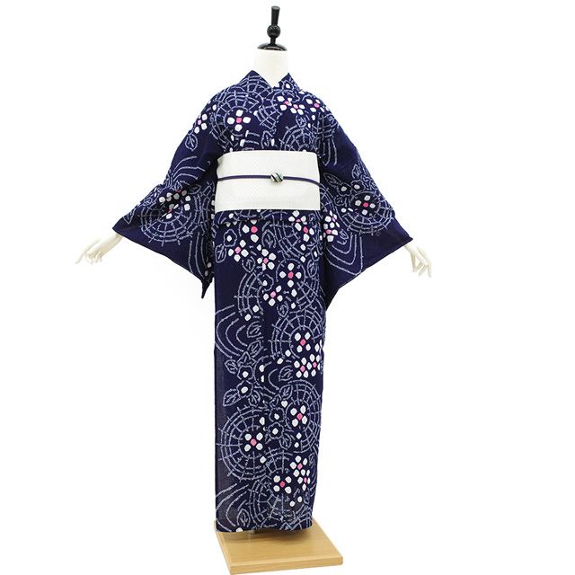 身丈１６５ｃｍ　特選の浴衣【有松鳴海絞り】　～本藍・手絞り染～　未使用品のお着物 新古品】 夏物 本場有松鳴海絞り 浴衣 未使用 有松 ゆかた 絞り