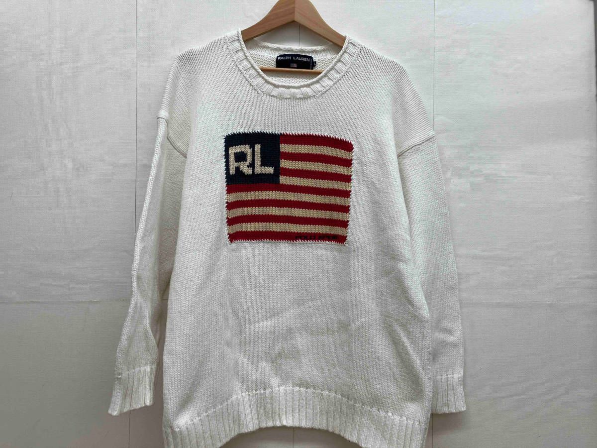 RALPH LAUREN POLO SPORT 90’s 1990年代 ラルフローレン ポロスポーツ セーター ニット 綿 コットン 国旗 古着 ヴィンテージ C-TK-6427