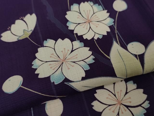 平和屋着物□極上 夏物 撫松庵 セオアルファ 小紋・浴衣兼用 椿 灰白色地