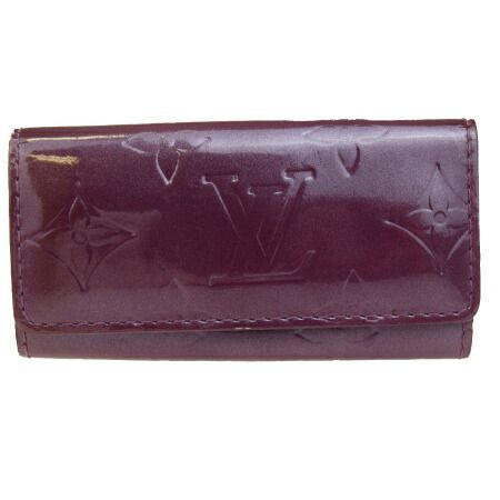 【中古】 ルイヴィトン LOUIS VUITTON ミュルティクレ 4連キーケース モノグラム ヴェルニ パープル パテント レザー M93573 01B326