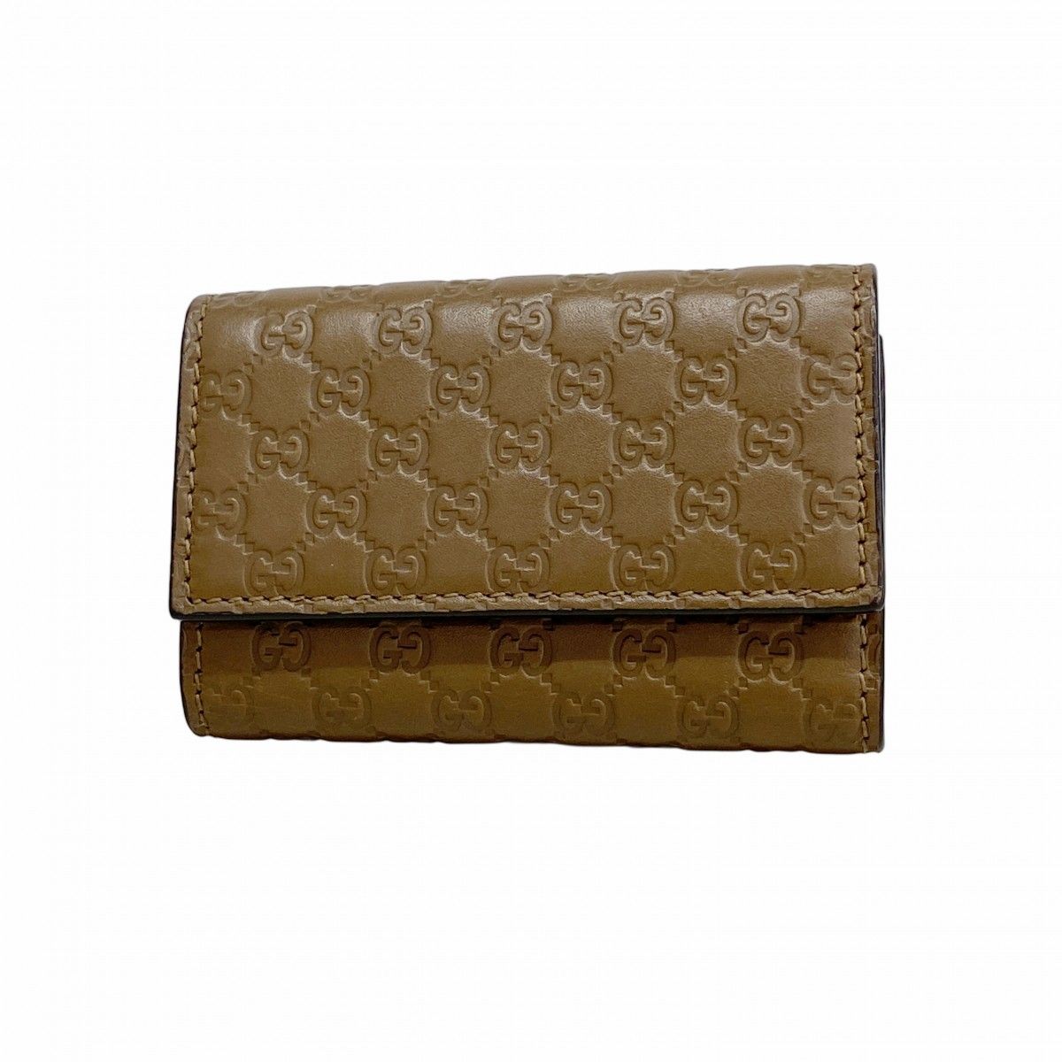 5mb1526-h グッチ キーケース マイクログッチシマ 150402 レザー ブラウン シルバー金具 メンズ レディース ユニセックス