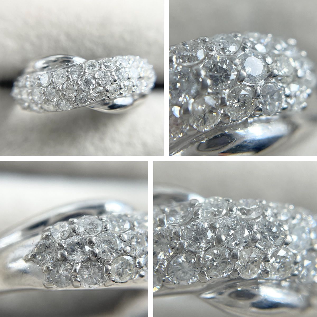 Pt900 天然ダイヤモンド 1.00ct パヴェリング - メルカリ