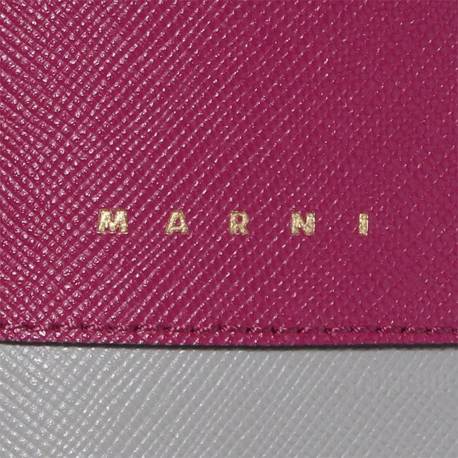 新品未使用】 MARNI マルニ レディース 二つ折り財布 ピンク グレー