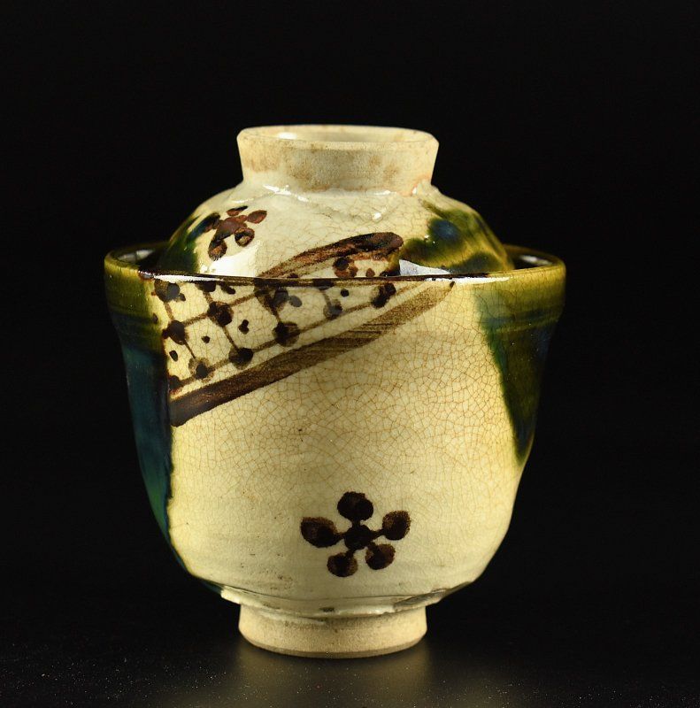 蔵A3912a】織部 加藤作助 小吸物碗 汁碗 蓋物 十客 共箱 - メルカリ