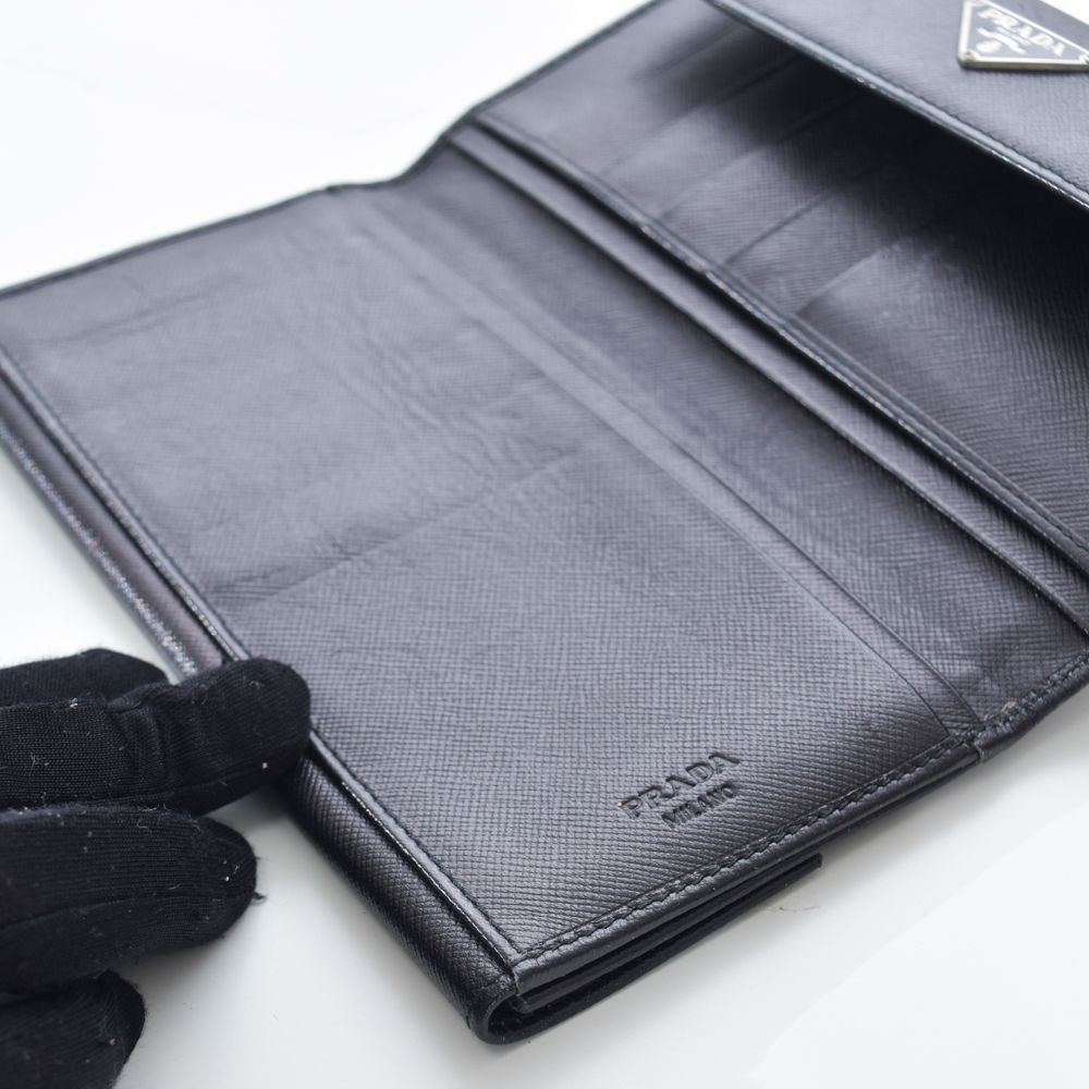 中古USED PRADA 財布 長財布 サフィアーノ ブラック 252836197