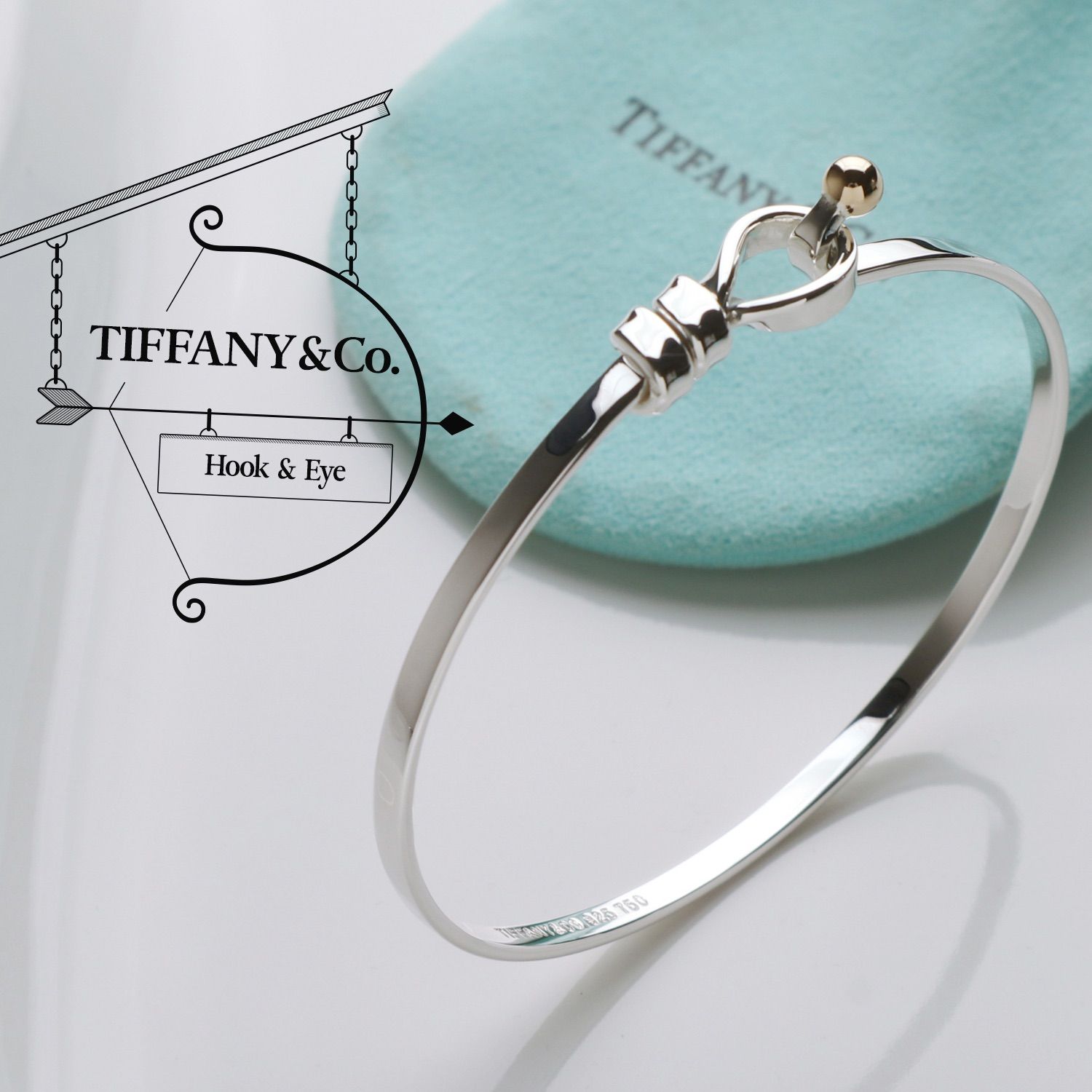 極美品 TIFFANY&Co. ティファニー フック&アイ バングル スターリング ...