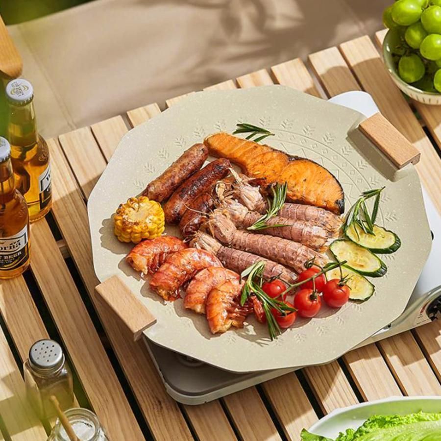 鋳鉄グリルプレート - フラットトップグリドル - 肉や野菜 海鮮用