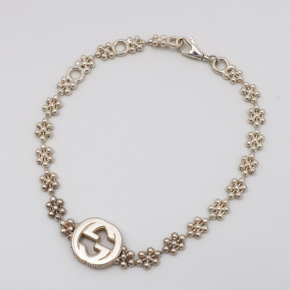 天白 グッチ ブレスレット SV925 シルバー GG ロゴ アクセサリー チェーン 小物