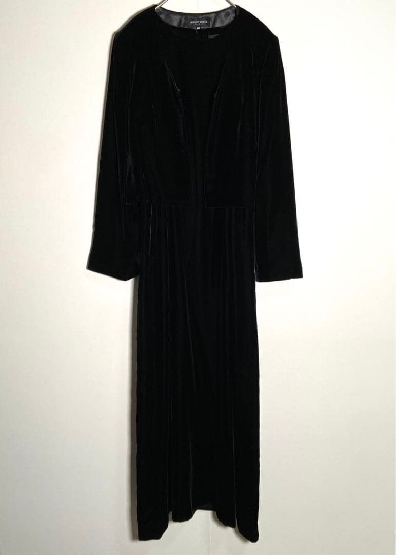 マリココウガ ドレス セットアップ ベロア ノーカラージャケット ワンピース