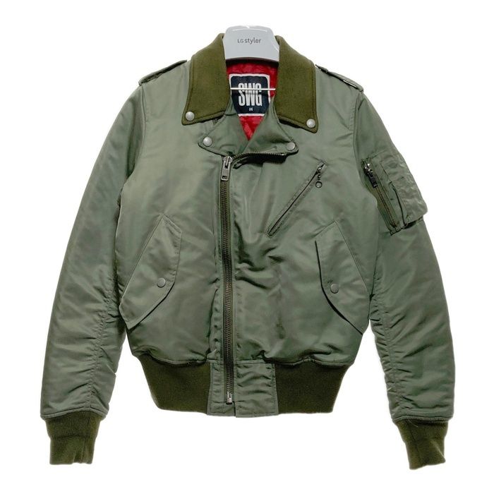 SWAGGER スワッガー SWGJKT-437 MA-1 ダブルライダース ジャケット カーキ sizeM