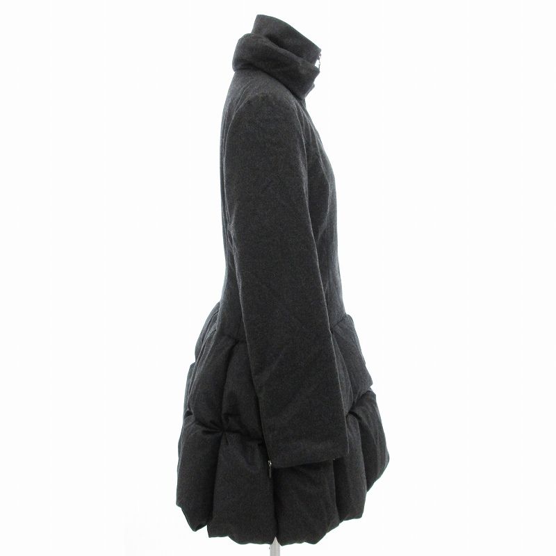 フォクシー 美品 バブルダウンミニ ダウンコート カシミヤ混 38 グレー