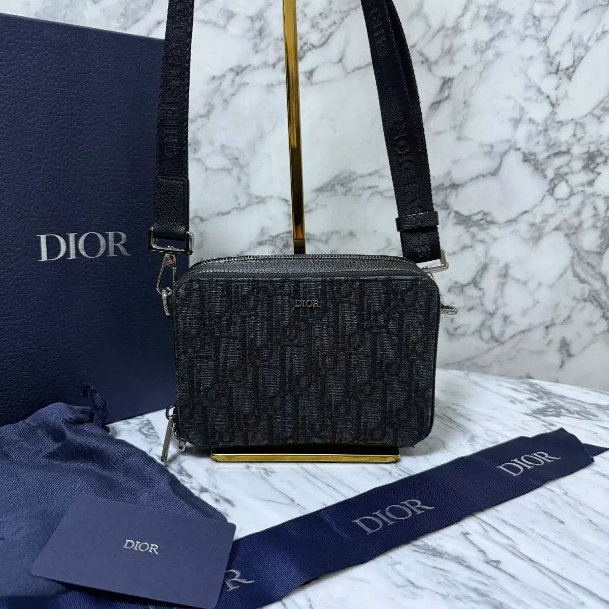 正規品 Dior ディオール オブリーク ストラップ ポーチ クロスバッグ メッセンジャーバッグ