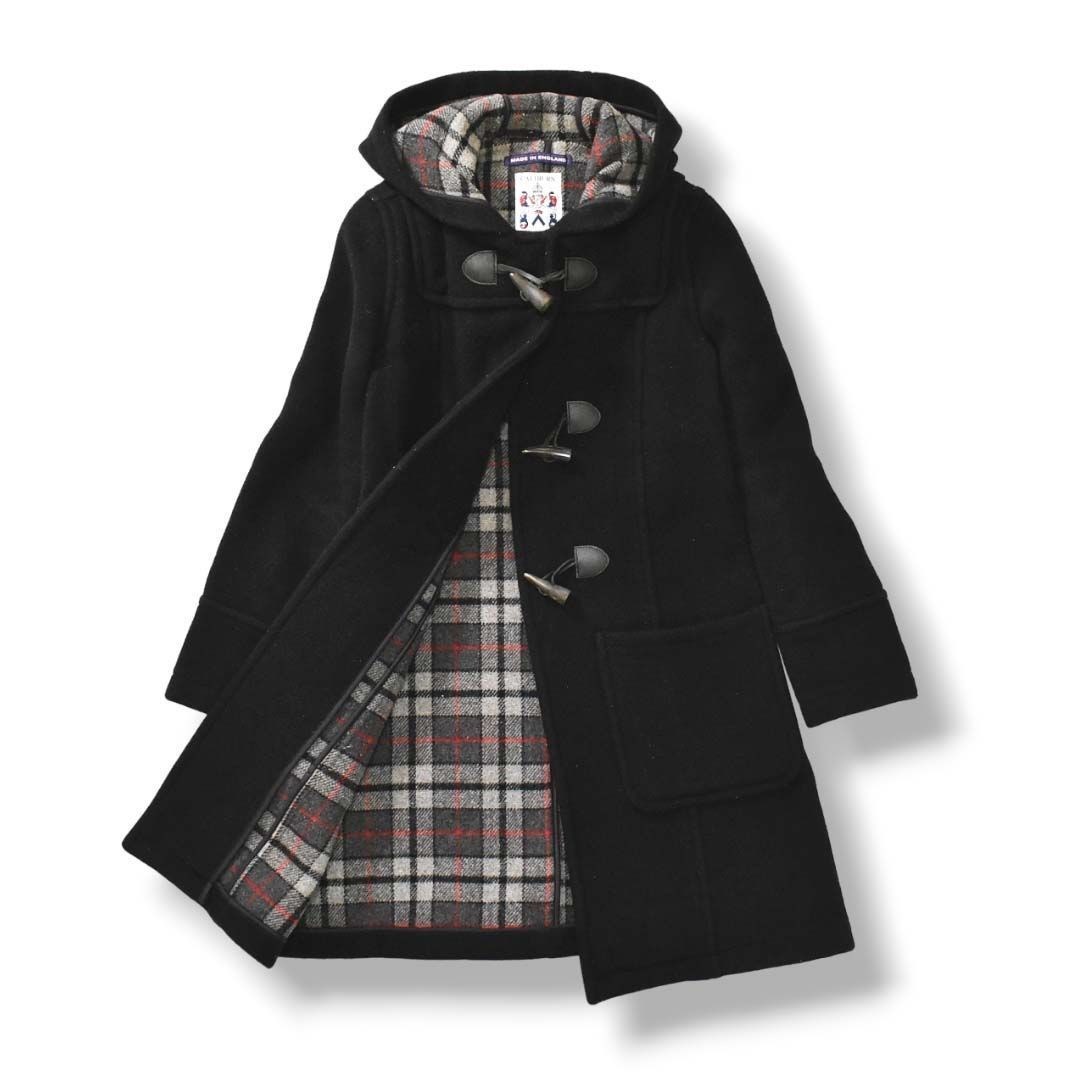 【新品未使用】CALIBURN ダッフルコート　裏地チェック 上質】 英国製 カリバーン CALIBURN 裏チェック ダッフルコート 34