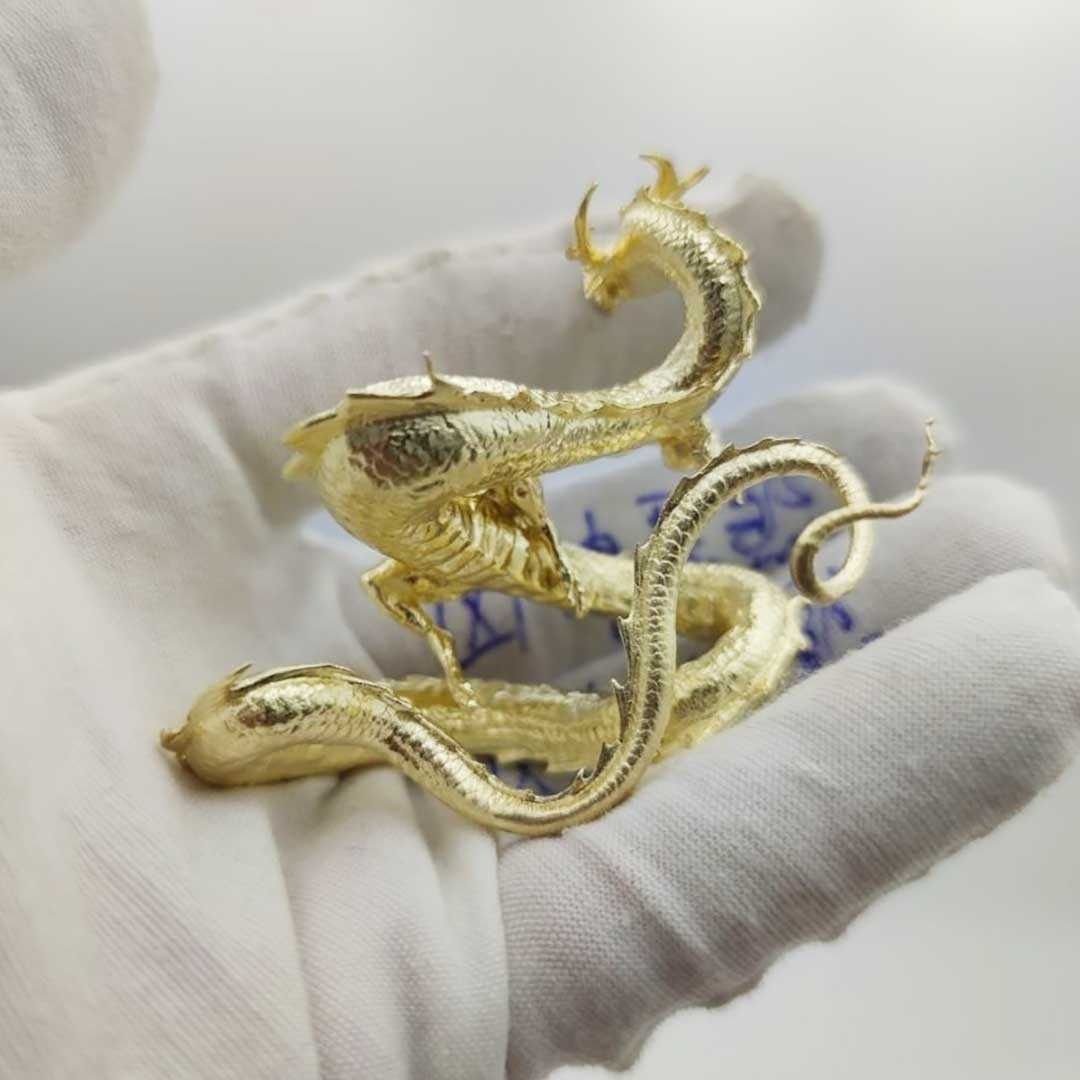 風水 龍 ゴールドドラゴン 浮遊龍 金属 10cm 置物 金龍 竜 玄関 風水 