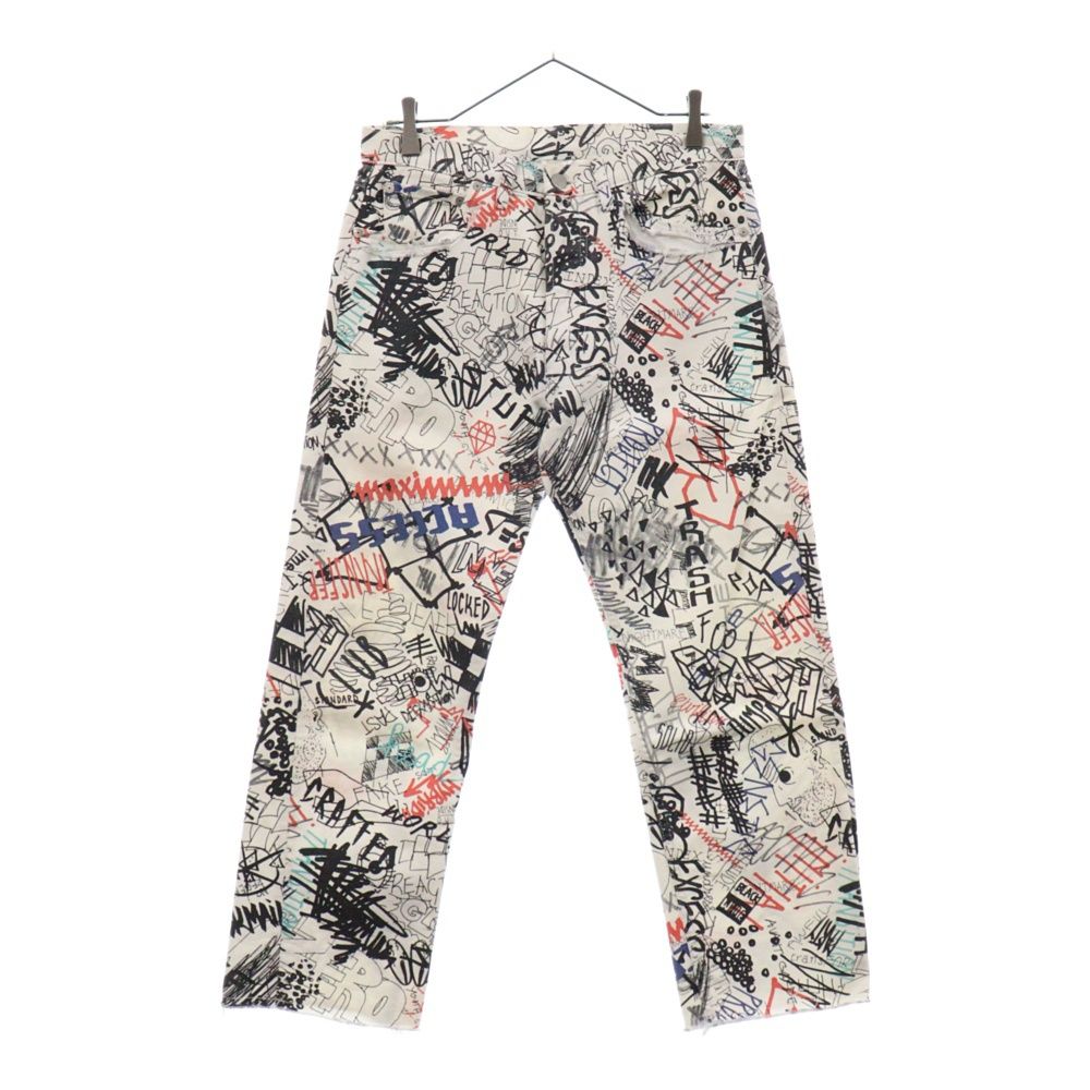 Martin Margiela 10 (マルタンマルジェラ) 20SS グラフィティー プリント ボタンフライ デニムパンツ マルチ S30LA0160 S30683