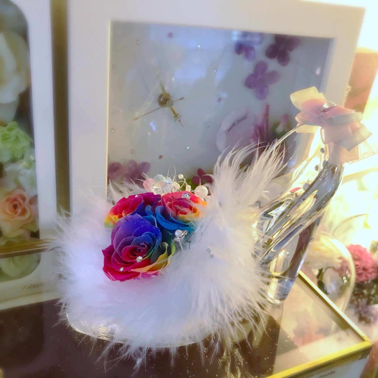 フライングリース(あじさい&チース) / ドライフラワー リース プリザ