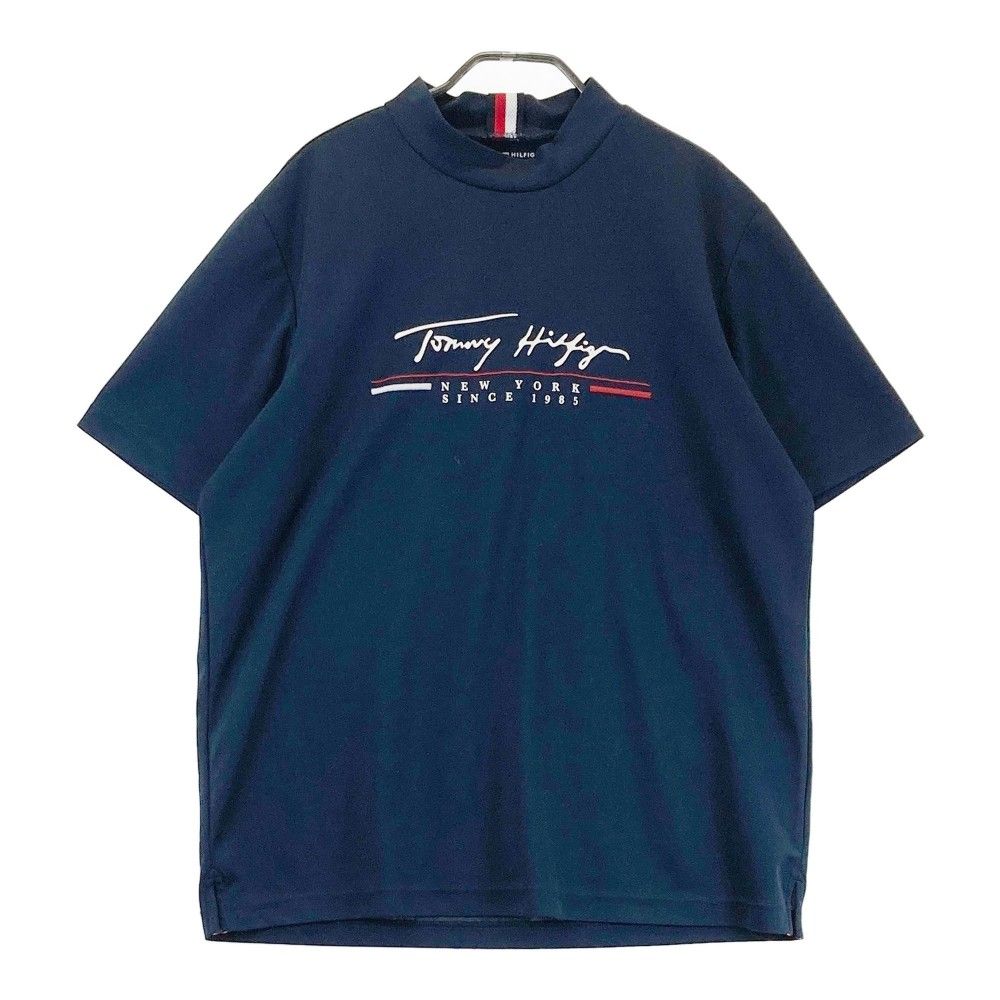 サイズ：LL TOMMY HILFIGER GOLF トミー ヒルフィガーゴルフ  モックネック 半袖Tシャツ  ネイビー系 [240101303082]# ゴルフウェア メンズ ストスト