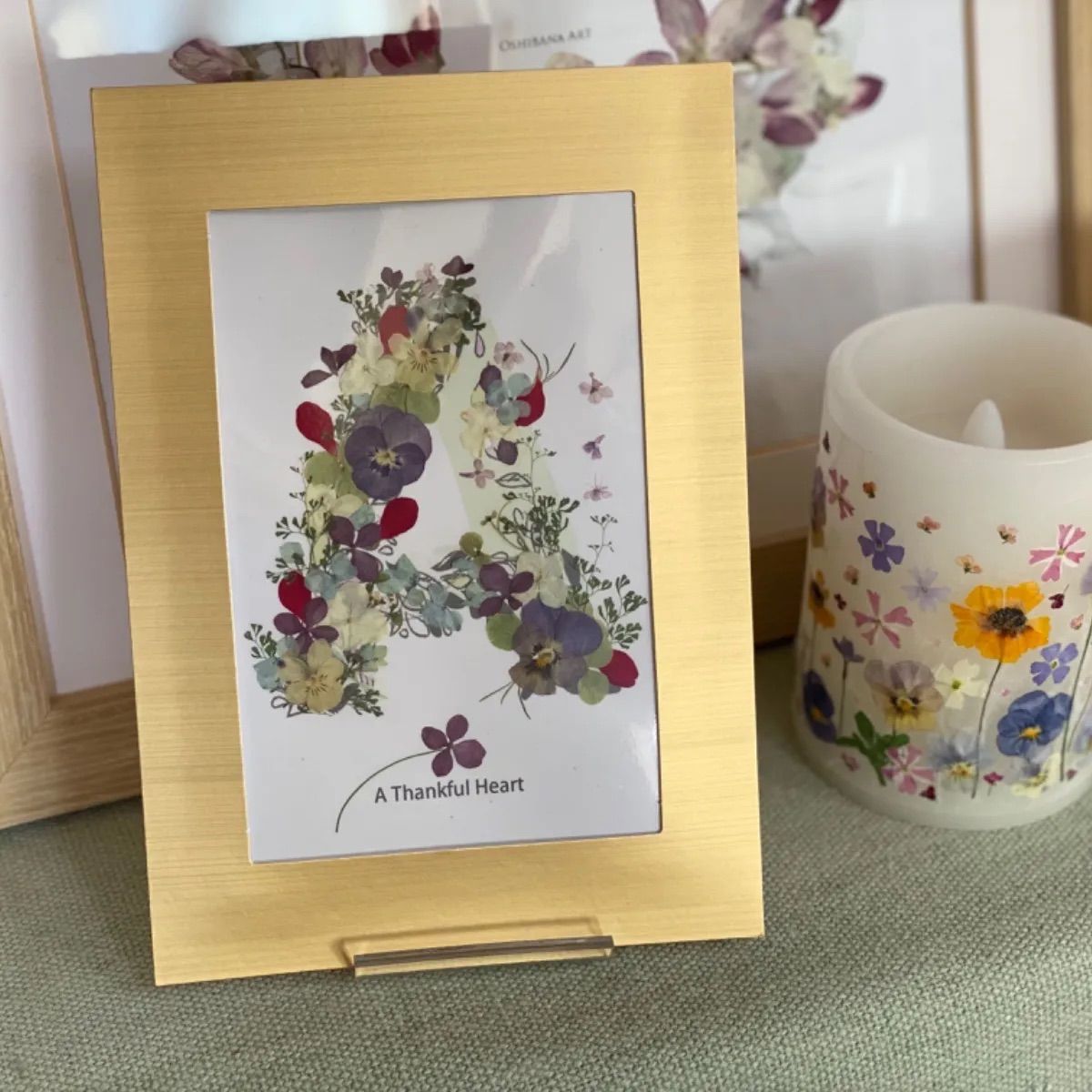 押し花アート　フラワーアート　インテリア インテリア押し花アート額07 その他アート 神戸六甲 優花 通販
