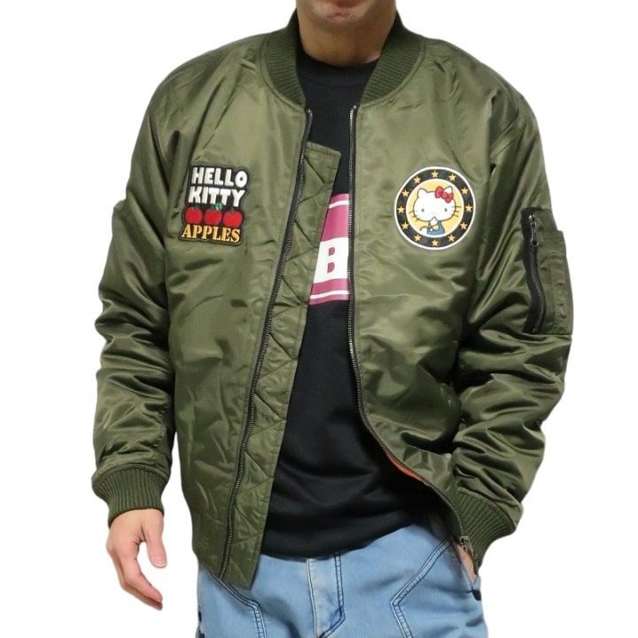 MA-1 ジャケット ハローキティ/サンリオ ミリタリー 服 刺繍 メンズ 