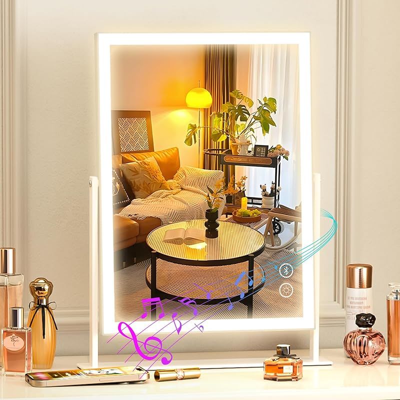 BEAUTME 化粧鏡 女優ミラー 卓上 3色モード 調整 ホワイト ☆BEAUTME