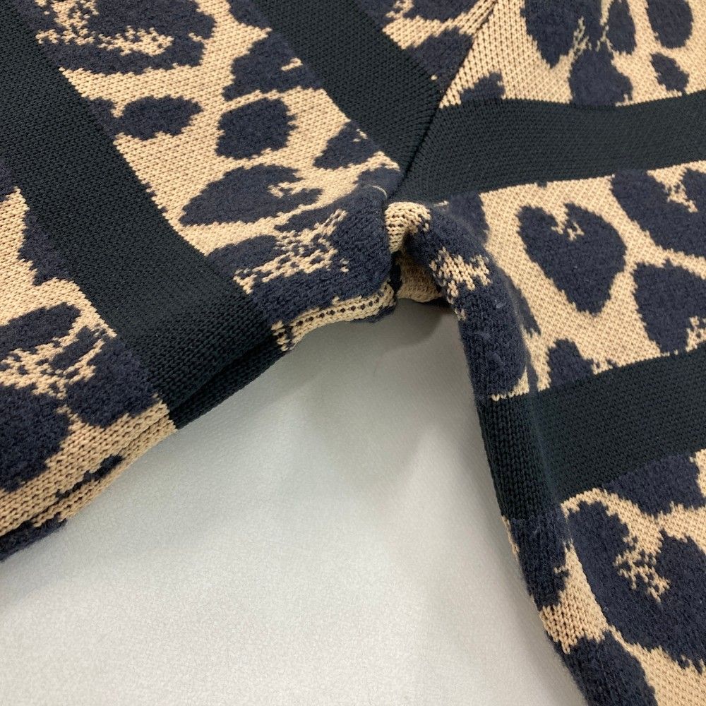 パーリーゲイツ ゴルフ レオパード柄ボーダー 長袖 ニット