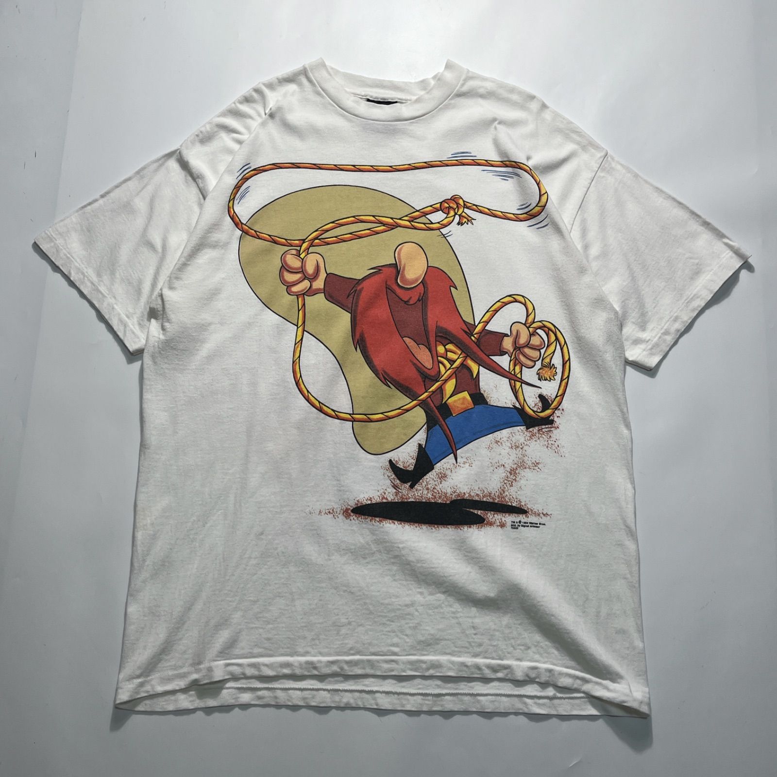 90's LOONEY TUNES USA製 vintage t-shirt XL YOSEMITE SAM 白 90's LOONEY TUNES USA製 vintage t-shirt XL YOSEMITE SAM 白