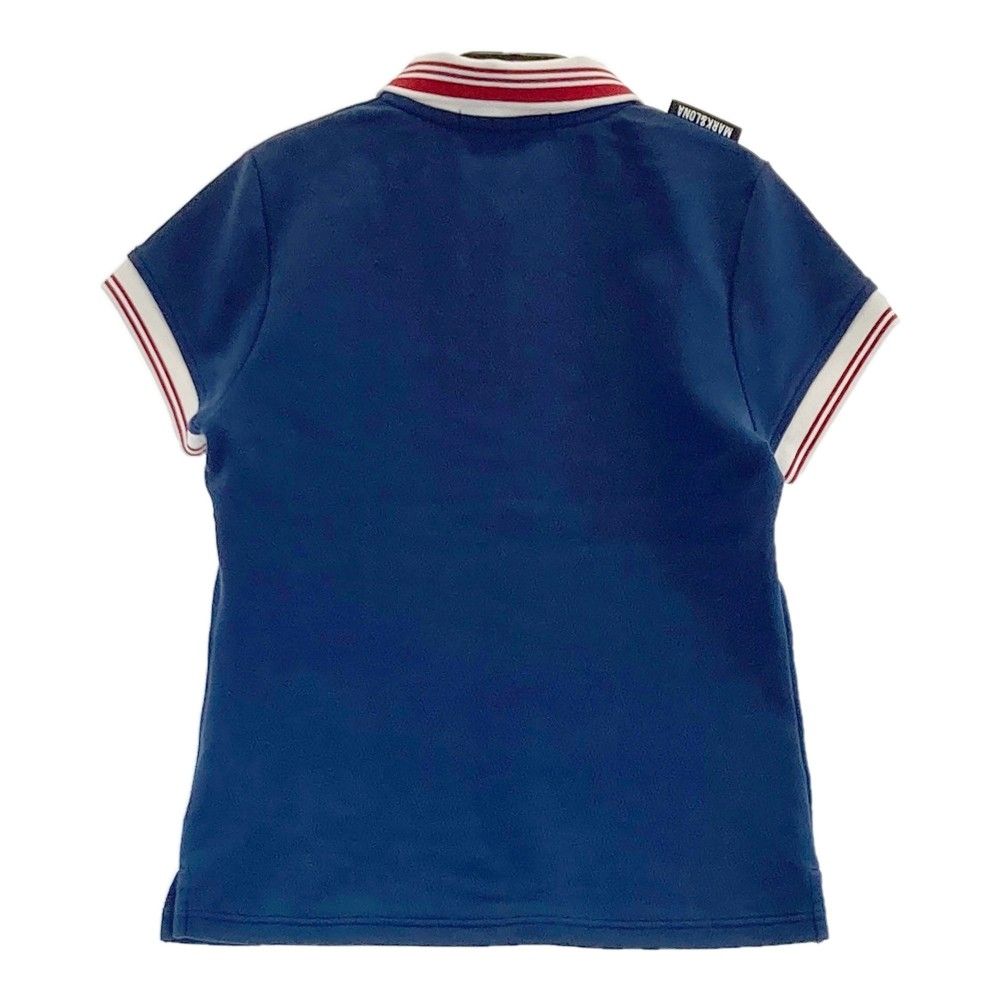 美品⛳️ MARK&LONA マークアンドロナ 半袖ポロシャツ　38 MARK&LONA マークアンドロナ 半袖ポロシャツ 黒×白 斜めロゴ総柄
