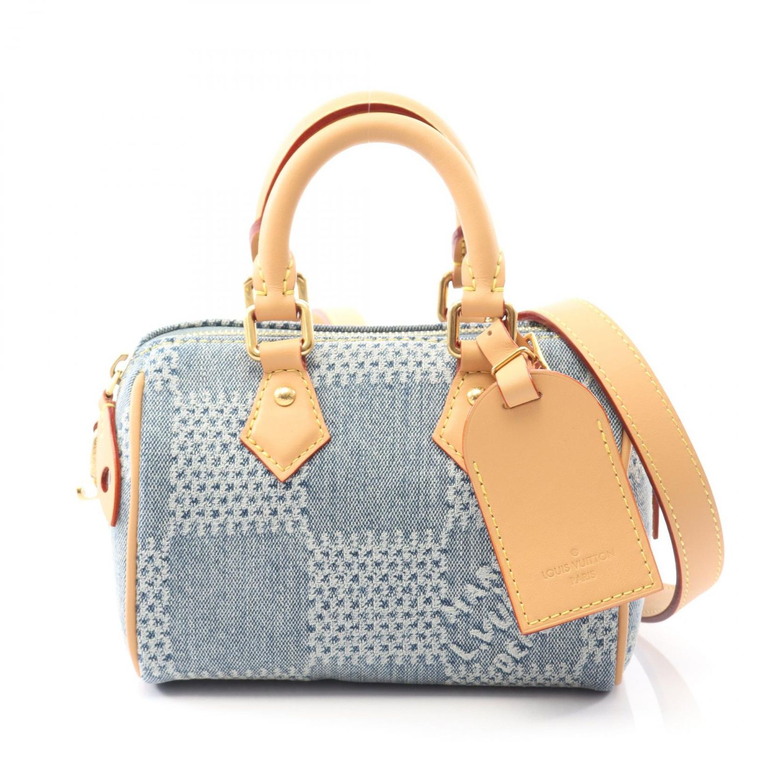 ルイ ヴィトン LOUIS VUITTON ハンドバッグ スピーディ バンドリエール18 N40682 デニムブルー デニム レザー スピーディ バンドリエール18 メンズ Used A