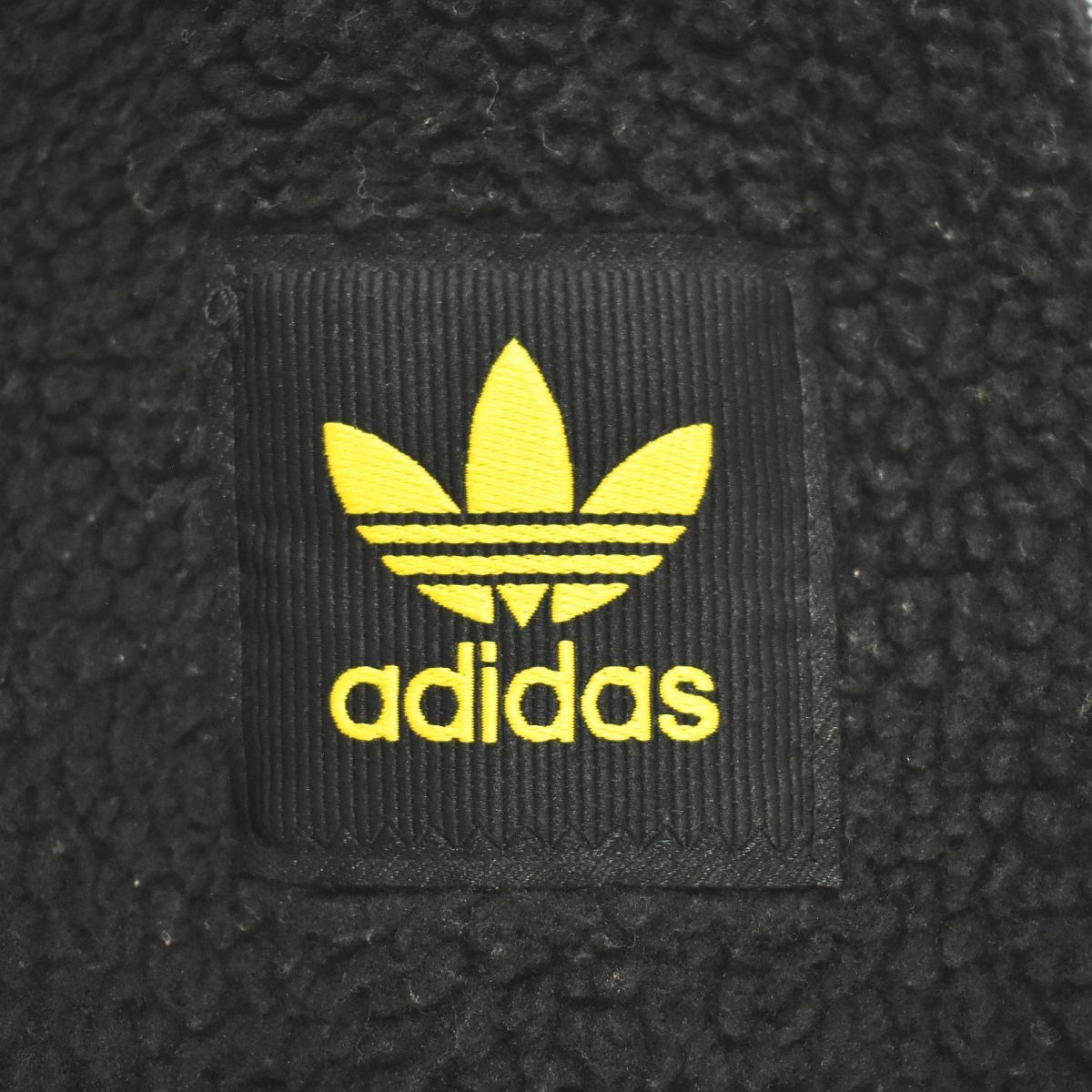 【美品】 アディダス オリジナルス adidas ORIGINALS シェルパ ボア フリースジャケット L ブラック x イエロー