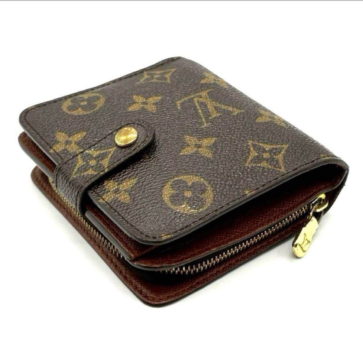 正規品 ルイヴィトン モノグラム コンパクトジップ 二つ折り財布