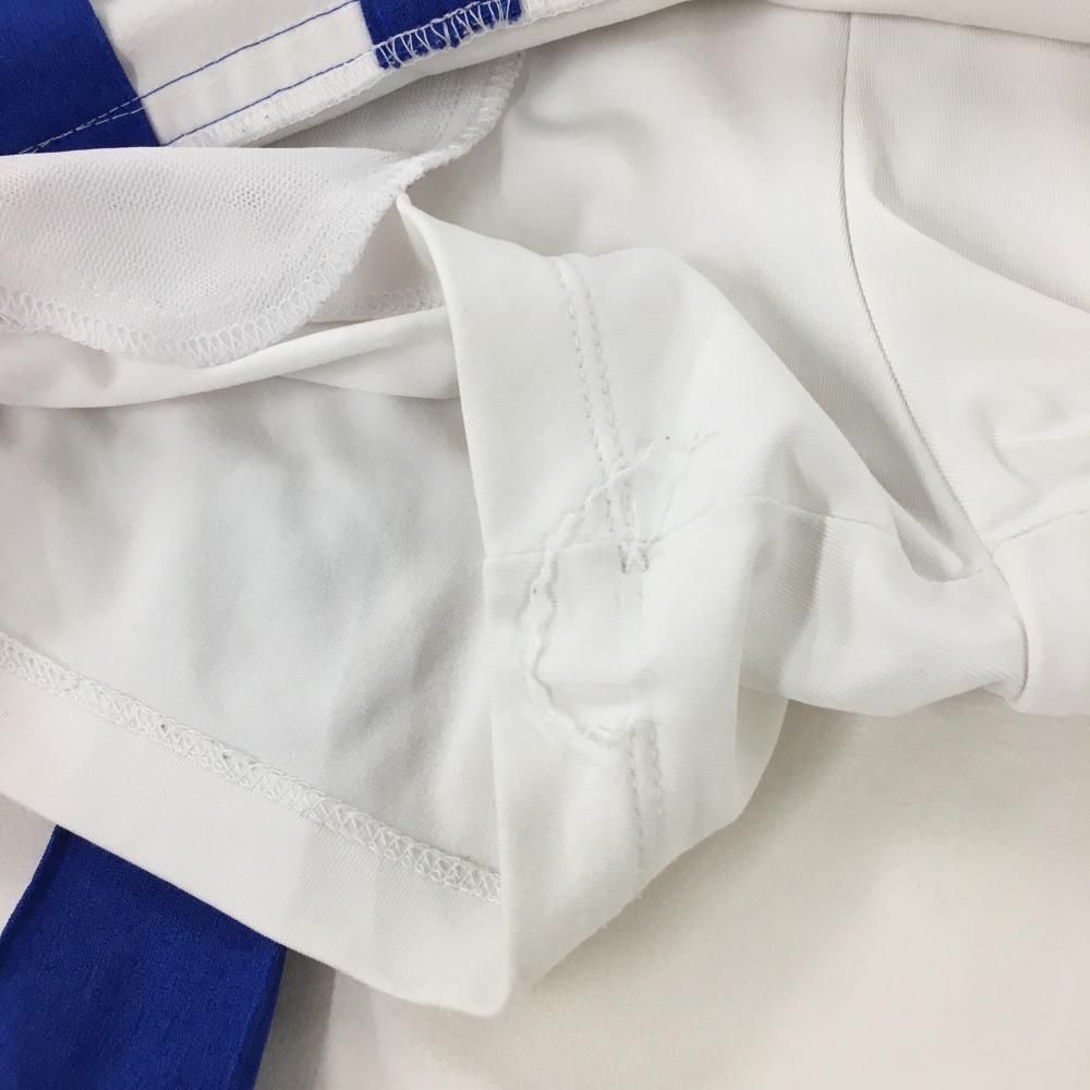 DESCENTE - デサントゴルフ スカート 白×ブルー 裾ボックスプリーツ 内側インナーパンツ  レディース 64/M ゴルフウェア 2023年モデル DESCENTE デサントゴルフ スカート 白×ブルー 裾ボックスプリーツ 内側