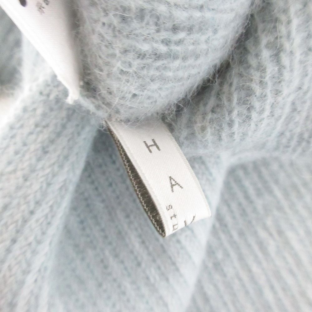 美品 21AW HAVEL studio ハーヴェルスタジオ ラクーンウール オーバーサイズニット 630-1270309 サイズ38 ブルーグリーン レディース 古着 中古 美品 21AW HAVEL studio ハーヴェルスタジオ ラクーンウール