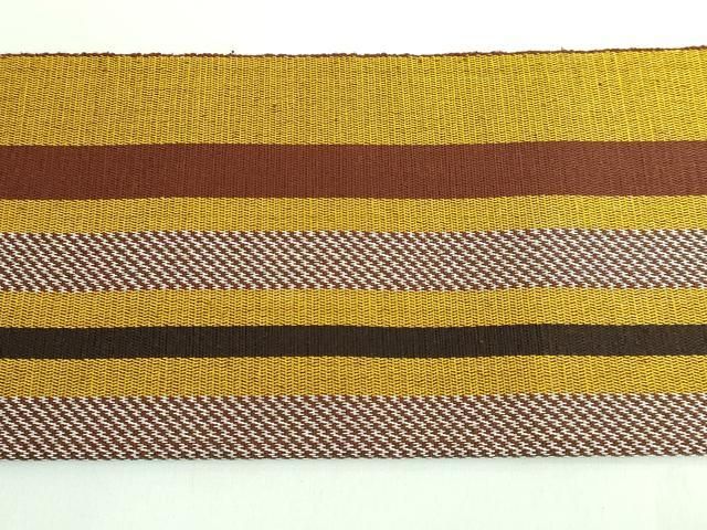 平和屋本店□極上 本場黄八丈 八寸名古屋帯 間道 逸品 未使用  