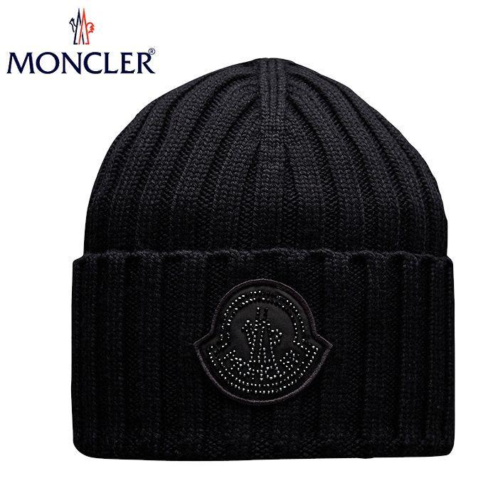 メルカリShops - 65 MONCLER 男女兼用 3B00048 ブラック ニットキャップ