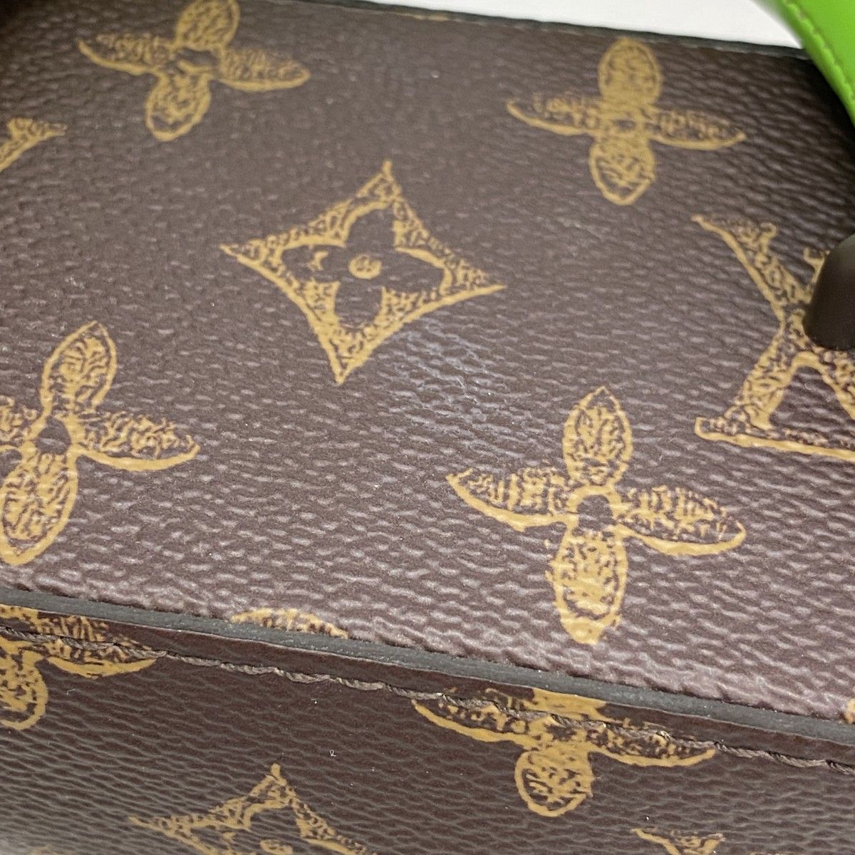 5mb1605 ルイヴィトン ハンドバッグ モノグラム ヴェルティカル ボックス トランク M59664 ブラウン グリーン 2wayバッグ メンズ DECORATOM_COM_BR