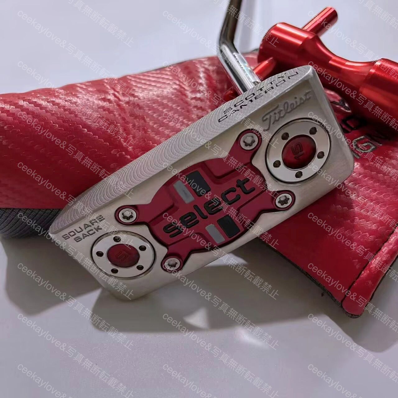 34インチ タイトリスト ゴルフパター SELECT SQUAREBACK 赤