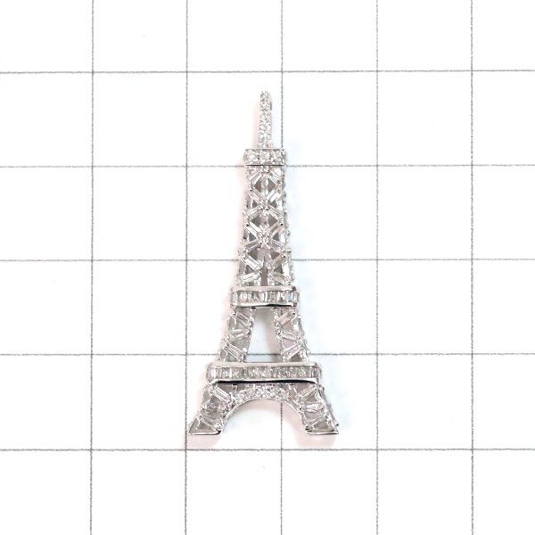 K18WG ダイヤモンド ペンダントトップ 0.65ct エッフェル塔 - メルカリ