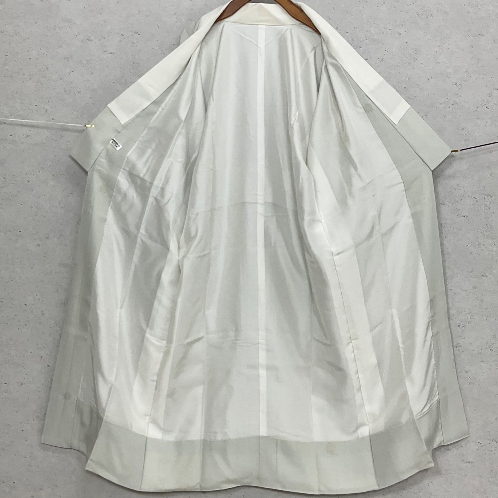 one◆ 同然◆長襦袢◆上質な正絹◆仕付け糸付き◆白半衿付◆ガード加工付◆袷◆ほほえみガード付◆裄65肩丈123◆小紋紬附下訪問着留袖袷単衣夏着物◆K1119