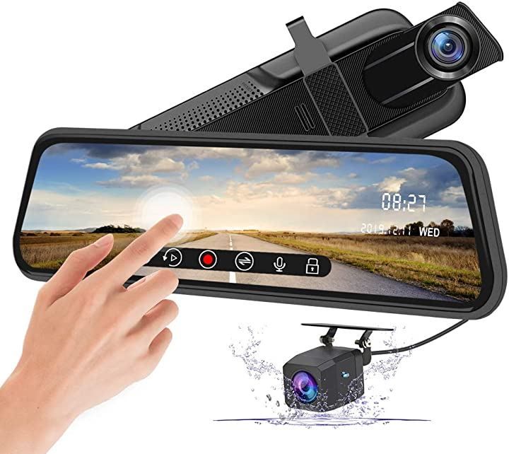 Cestovet ドライブレコーダー ミラー型 10インチ ドラレコ 1080P Cestovet ドライブレコーダー ミラー型 前後カメラ タッチパネル 10