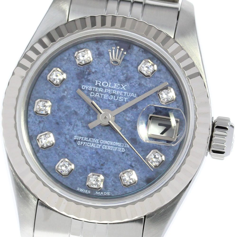 ロレックス ROLEX 79174G デイトジャスト ソーダライト 10Pダイヤ A番 自動巻き レディース良品保証書付き_813524
