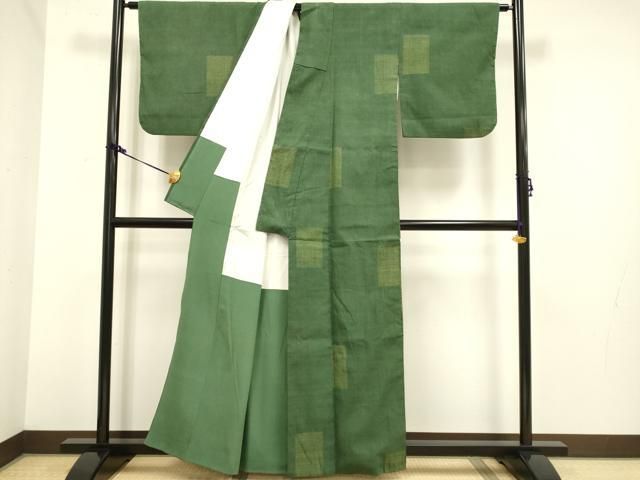 平和屋着物○本場結城紬 重要無形文化財 80亀甲 間道 ますいわ