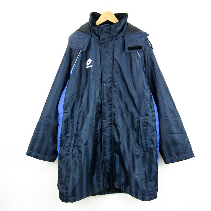 ロット ベンチコート ブルゾン ジャケット 中綿 スポーツウエア アウター メンズ Mサイズ ネイビー lotto 【中古】