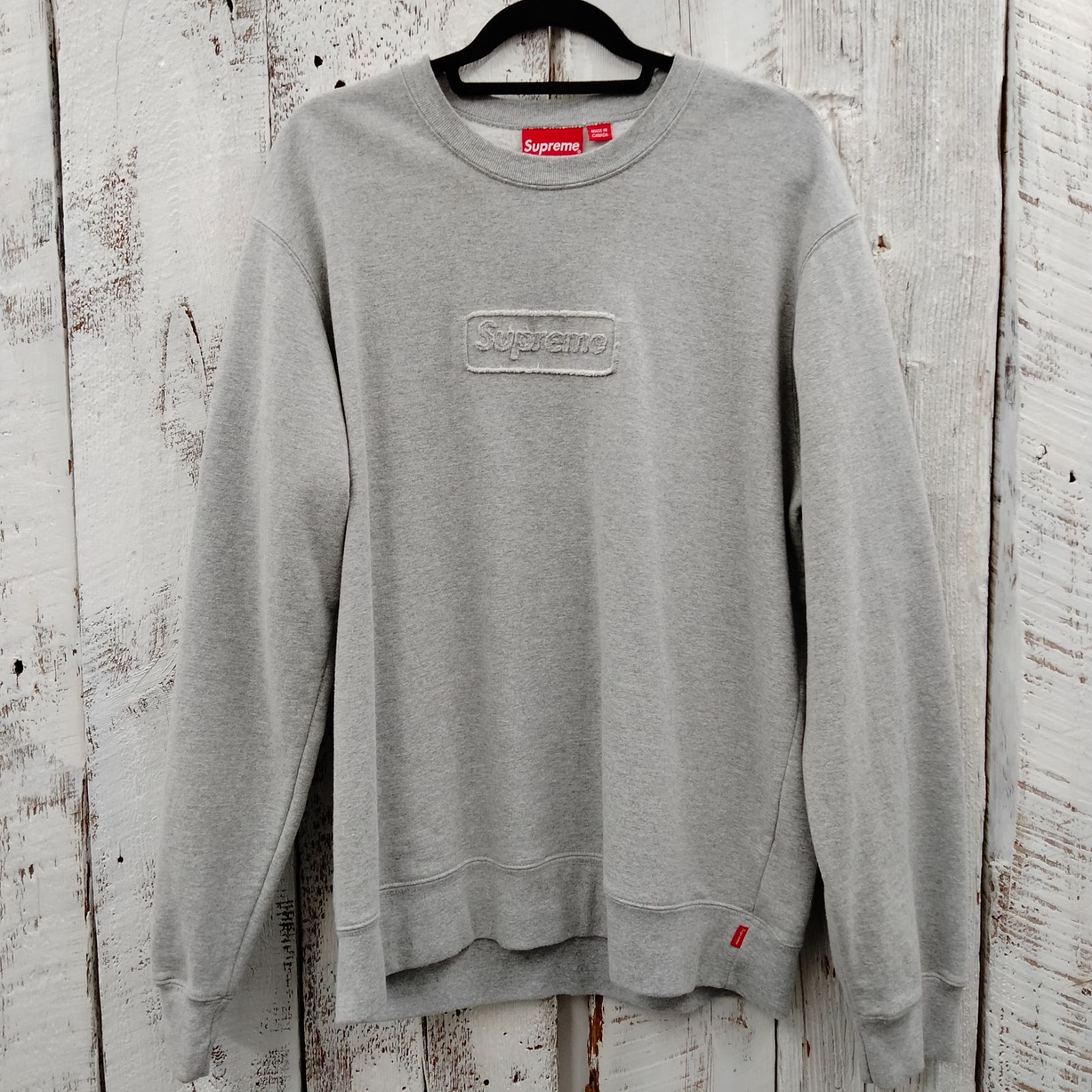 Supreme 20SS Cutout Logo Crewneck カットアウトボックスロゴクルーネックスウェットカットソー