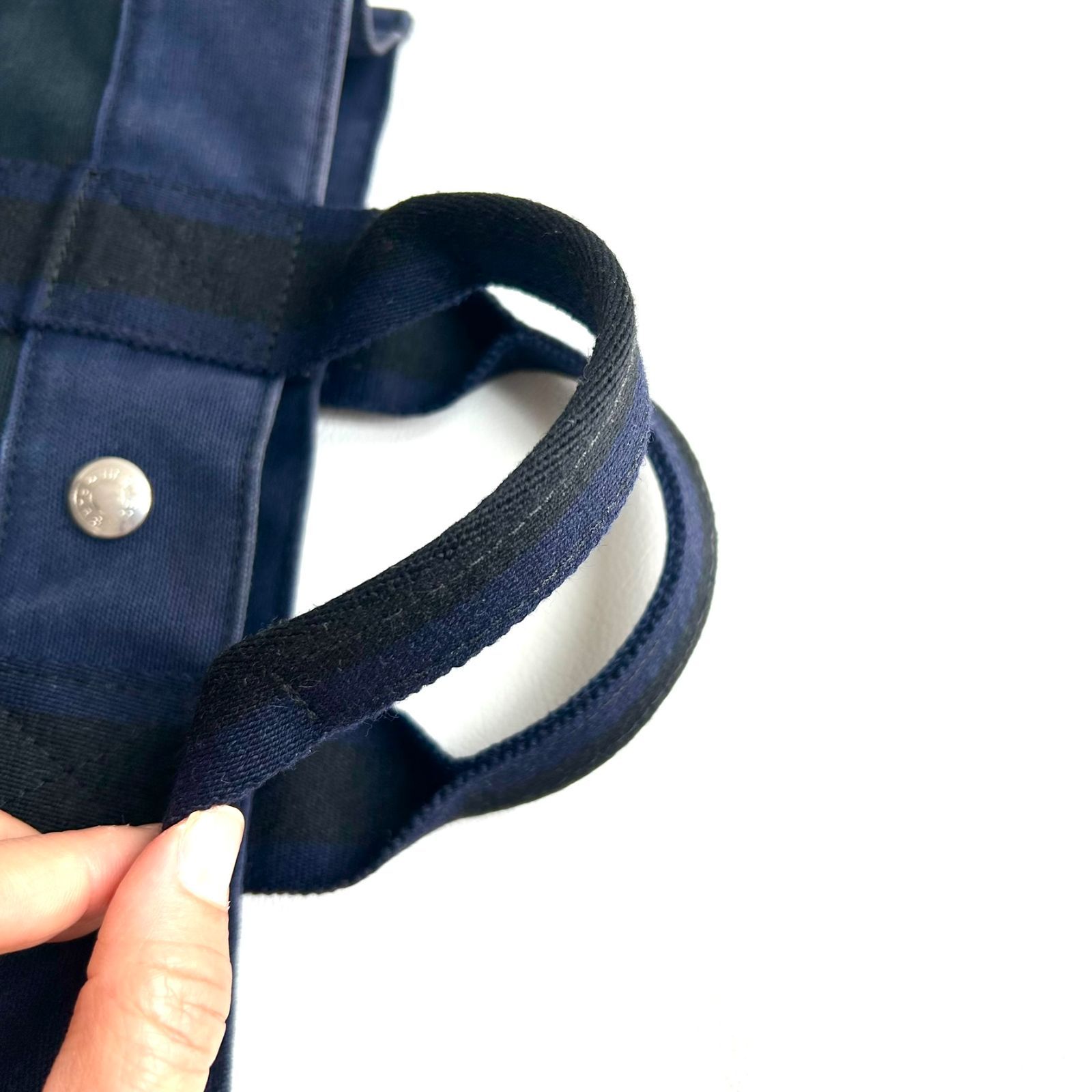希少色✦HERMESフールトゥPM NAVY×BLACKトートバッグ✴︎クリーニング 