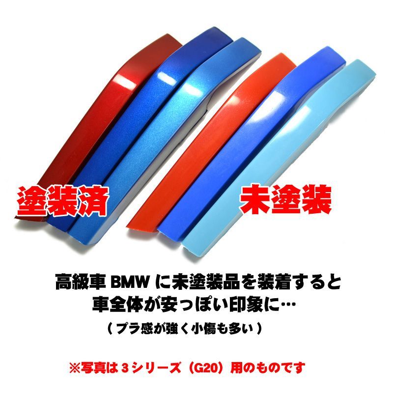 塗装済 BMW X1 F48 Mカラー グリルフィン(16〜19年) 7フィン向 キドニーグリルfor BMW X1 F48対応 フロントグリル ダブルフィン 左右セット ラジエターグリル 2016-2019年 用