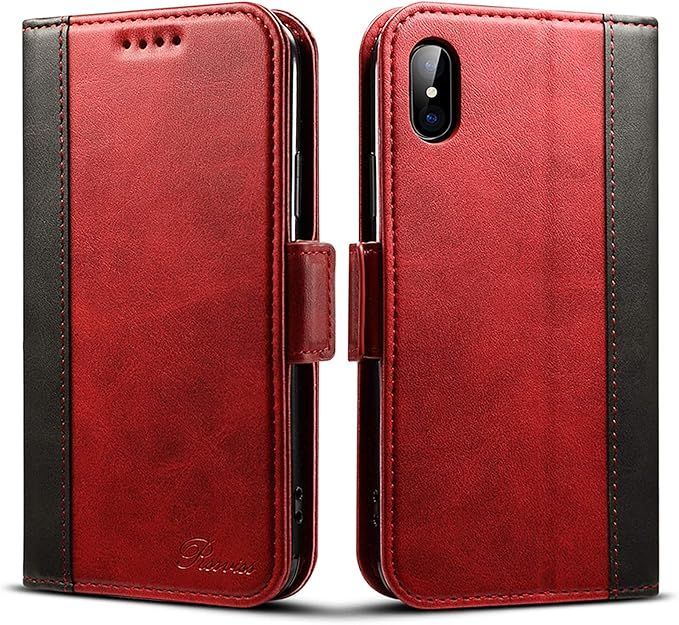 【在庫処分】iPhone Xs ケース 手帳型 iPhone x ケース ワイヤレス充電対応 Rssviss アイフォン x xs iPhone xカバー マグネット W3 iPhoneXS iPhoneX対応 5.8inch レッド
