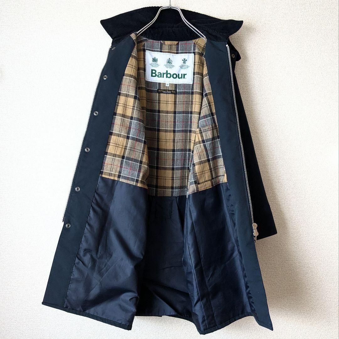 美品 Barbour バブアー ニューバーレー 2レイヤー ネイビー 34 美品 Barbour バブアー ニューバーレー 2レイヤー ネイビー 34