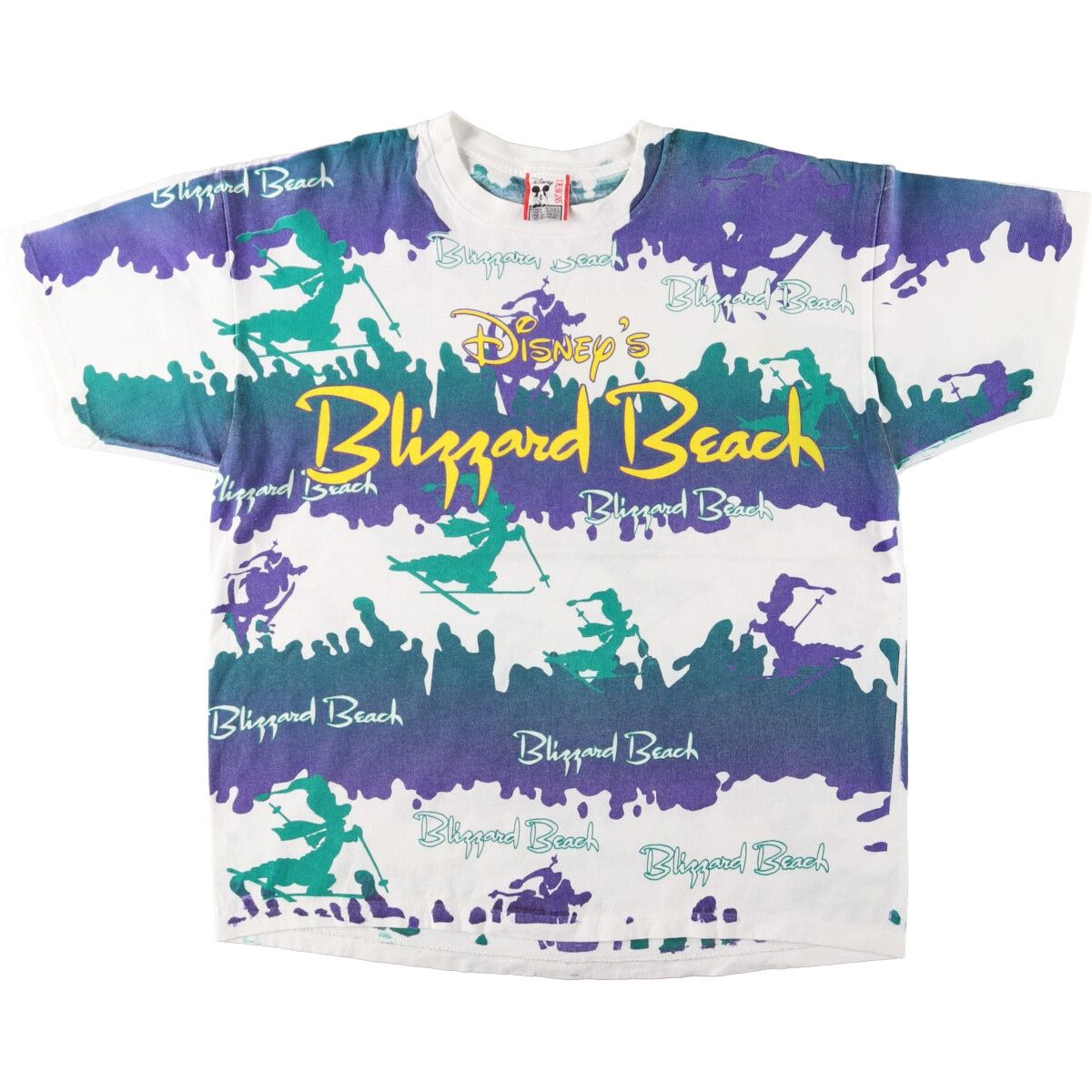 古着 90年代 DISNEY DESIGNS BLIZZARD BEACH ブリザードビーチ 総柄 