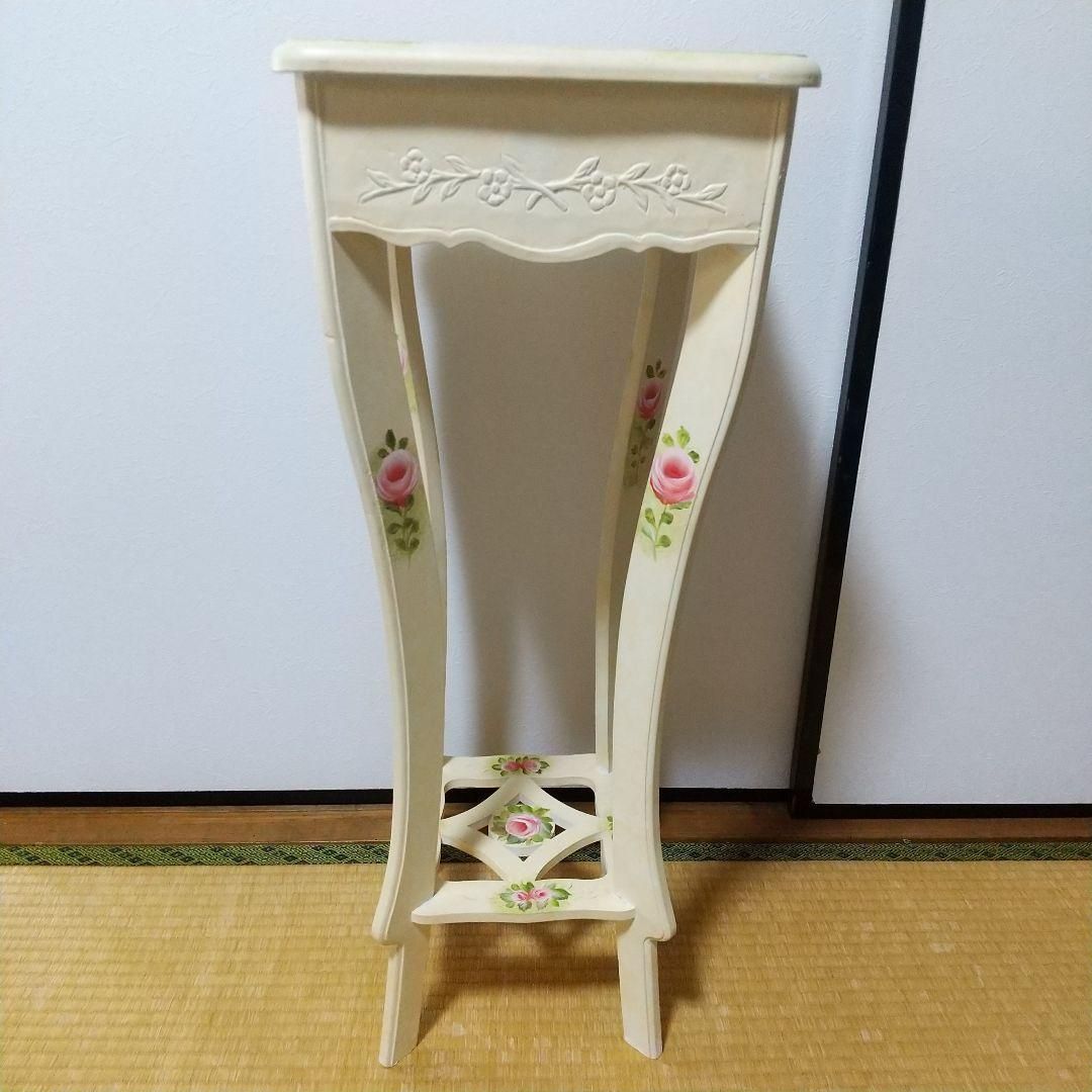 サイド木製テーブル カントリー 玄関テーブル 花台 電話台 アンティーク 姫系 サイド木製テーブル カントリー 玄関テーブル 花台 電話台